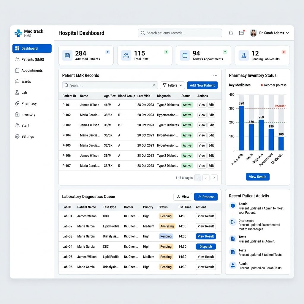 MediCore HMS Dashboard